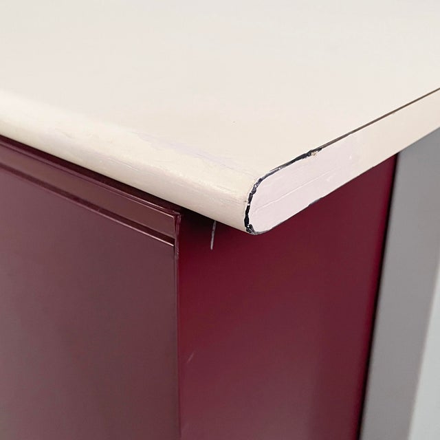 Italian Burgundy Metal Sideboard Synthesis 45 by Ettore Sottsass for Olivetti Synthesis, 1970s For Sale - Image 13 of 18