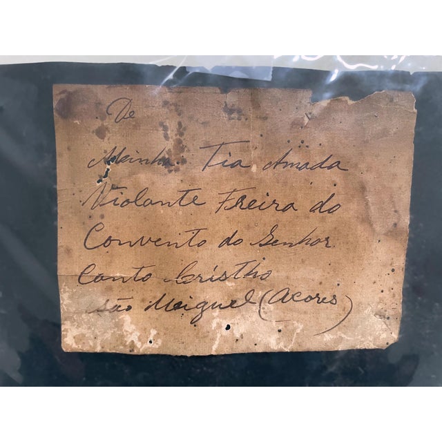 Antique European Reverse Painting on Glass Child Lamb St John the Baptist Catholic Religious Folk Art Devotional Gift Nursery Decor For Sale In Philadelphia - Image 6 of 6