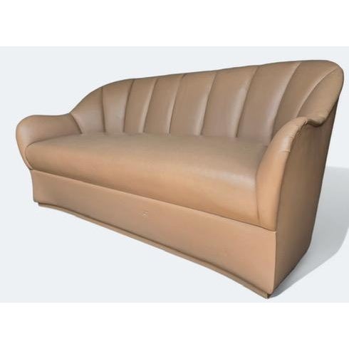 1980s Modern Channel-Back Leather Sofa by Marco San Francisco For Sale - Image 4 of 6