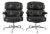 Pair Eames Herman Miller Time Life Black Leather Office Chairs For Sale
