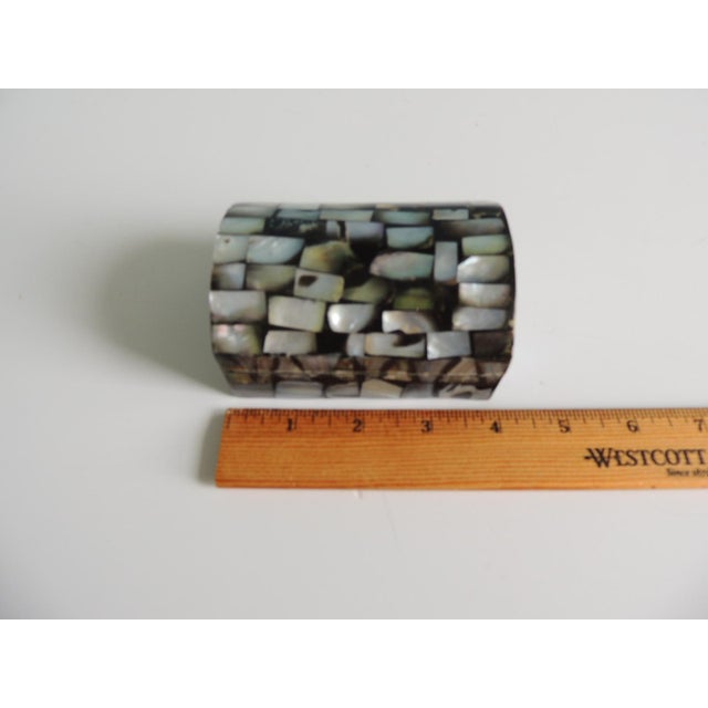 Art Deco Black Lacquered Abalone Decorative Shell Box For Sale - Image 3 of 7