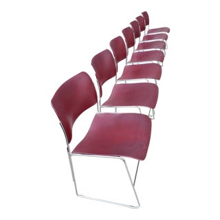 Mid Century Modern David Rowland 40/4 Stacking Chairs- Set of 7 For Sale