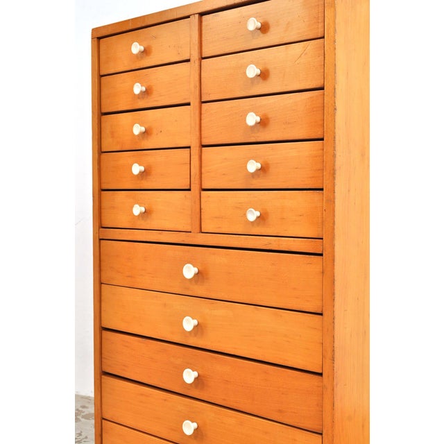Vintage School Chest of Drawers in Beech, 1950s For Sale - Image 6 of 10
