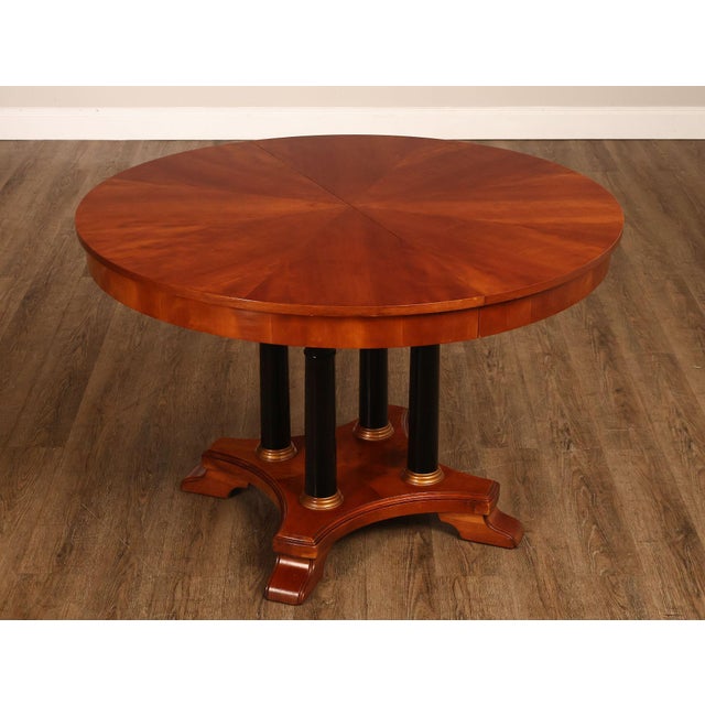Ethan Allen 'Medallion' Cherry Round Pedestal Dining Table For Sale - Image 11 of 18