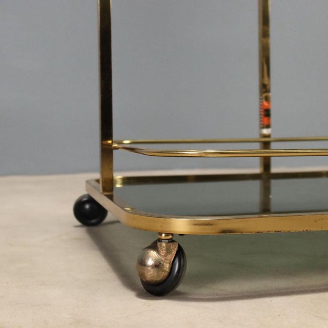 Metal Brass Bar Cart, 1970s For Sale - Image 7 of 9