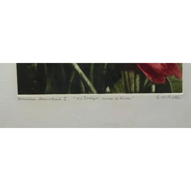"Some of 48 Tulips" by G.H. Rothe Original Limited Edition Mezzotint on Paper Hand Signed & Titled by the Artist Frame...
