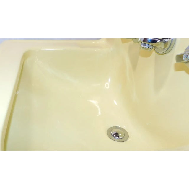 1957 Vintage "Standard" Companion Manchu Yellow Porcelain Sink With Chrome Legs ~Nice~ For Sale In Portland, ME - Image 6 of 18