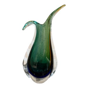 Sommerso Murano Glass Vase Mid Century Modern