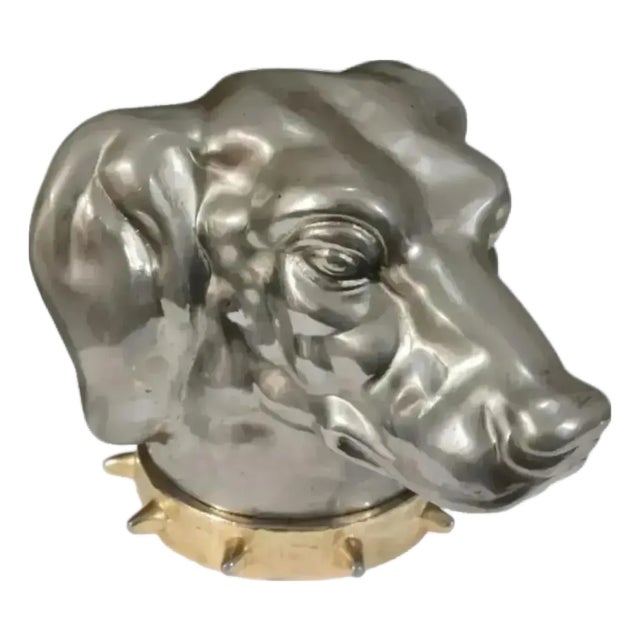 Antique Figural Dog Head Tobacco / Cigarette Box ~ Circa Late 19th Century For Sale