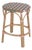 Ballito 24.5 in. Seat Height Oval Rattan Counter Stool with Footrest, French Orange, Brown, Gray & White For Sale