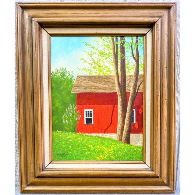 American 1980s Original Signed Sid Mountain 'Ohio Spring' Oil Painting, Framed For Sale - Image 3 of 9