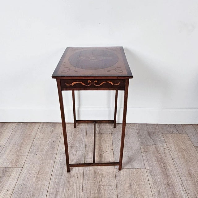 Neoclassical Dutch Side Table Inlaid With Mixed Woods, Circa 1840 For Sale - Image 4 of 5