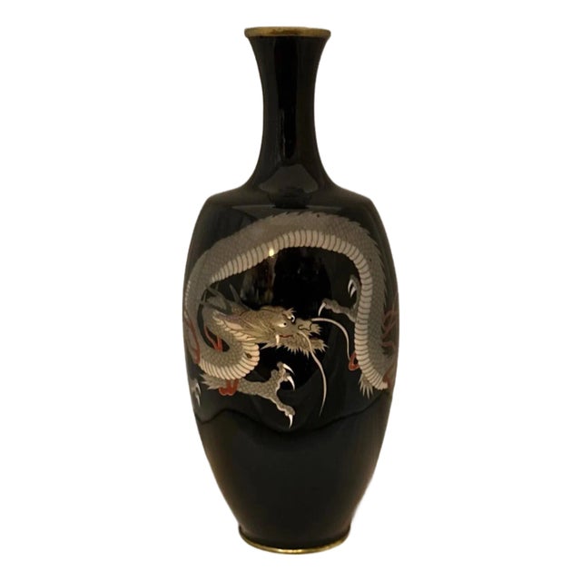 1900s Flying Dragon Cloisonne' Vase For Sale