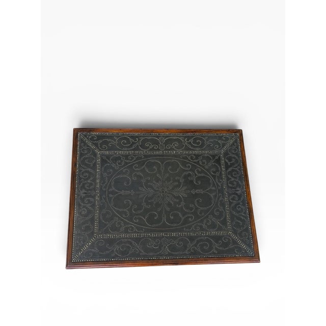 2000 - 2009 Theodore Alexander Armoury Collection Etched Brass Cocktail Table For Sale - Image 5 of 10