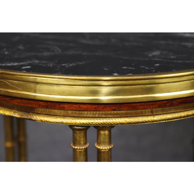 19th C Pair French Louis XVI Adam Weisweiler Style Ormolu & Marble Top End Table For Sale In Philadelphia - Image 6 of 10
