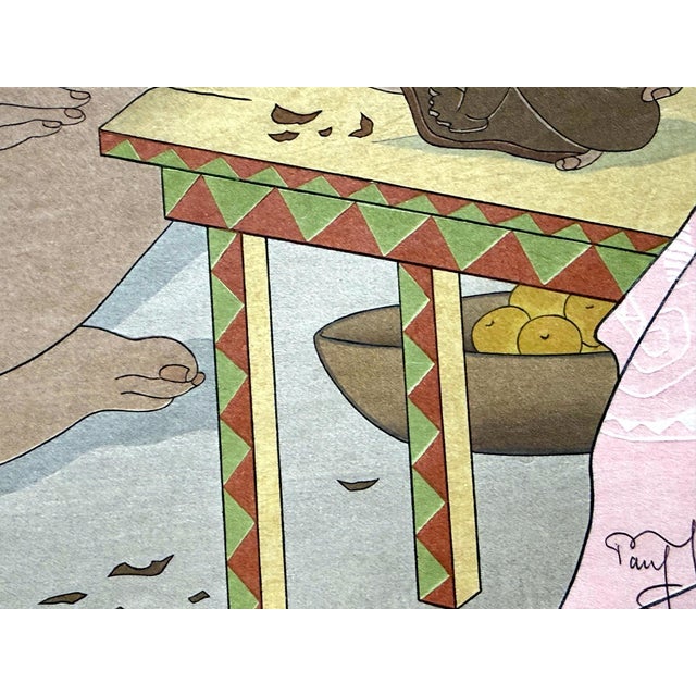 Brown Japanese Woodblock Print Le Sculpteur de Tokobuei Mers du Sud by Paul Jacoulet For Sale - Image 8 of 16