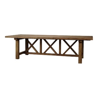 Rustic 108-Inch Reclaimed Teak Dining Table For Sale