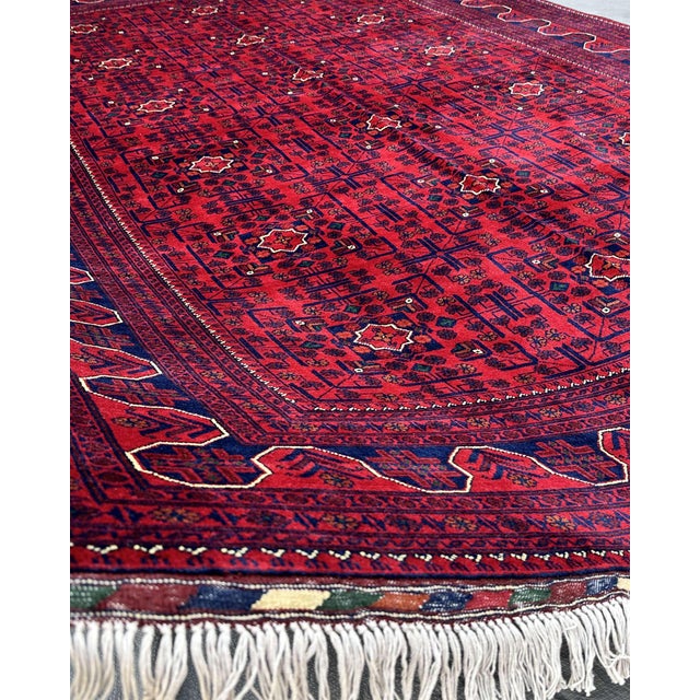 2000 - 2009 Afghan Turkmen Khal Mohammadi Hand-Knotted Wool Rug, 10' X 6'6" For Sale - Image 5 of 9