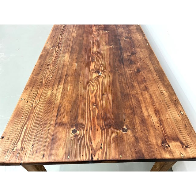 Large Pine Farm Table, 1950s For Sale - Image 14 of 18