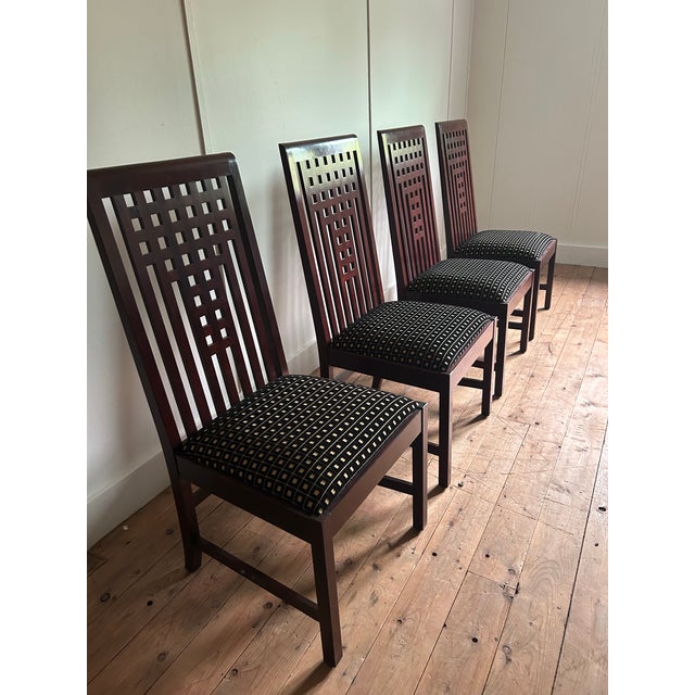 Brown Set of 4 Stickley Cherry Dining Chairs - Mackintosh Style (Made in America) For Sale - Image 8 of 9