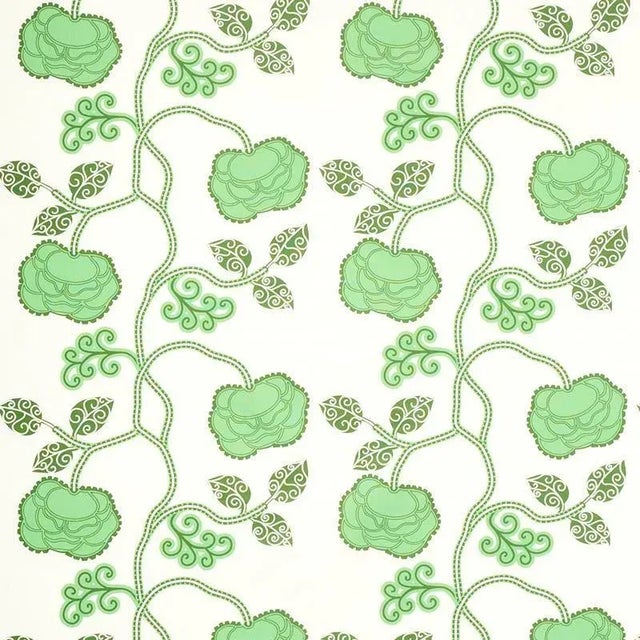 Sample - Schumacher X Neisha Crosland Queen Fruit Chintz Fabric in Jade For Sale