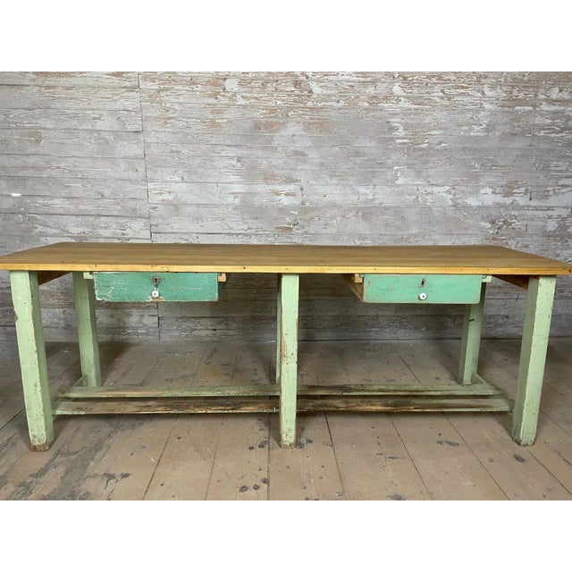 Vintage Industrial Workbench For Sale - Image 5 of 5