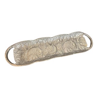Vintage Cast Aluminum Rabbit Serving Tray With Handles For Sale