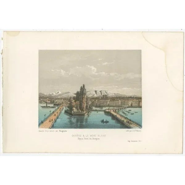 Set of five views of Switzerland, Mont Blanc region. These prints originate from 'Souvenirs de la Suisse'. Published by S....