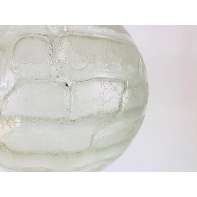 1960s Mid-Century Modern Doria Ice Glass Ball Pendant Lamp, Germany For Sale - Image 6 of 10