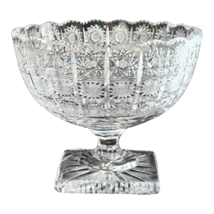 Bohemian Led Cut Crystal Czech Compote Glass