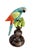 Ceramic Pair of Italian Majolica Ceramic Parrot Sculptures on Pedestals For Sale - Image 7 of 12