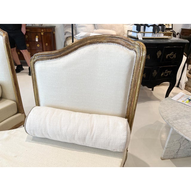 White Pair of Large 19th Century Gilded Louis XV Banquettes For Sale - Image 8 of 12