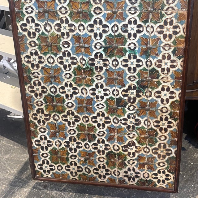 Antique 19th Century Majolica Tiles in Wood & Faience For Sale - Image 11 of 15