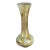 19th French Clichy Blown Glass Vase With Serrated Neck, Marbled White With Gold Inclusions For Sale