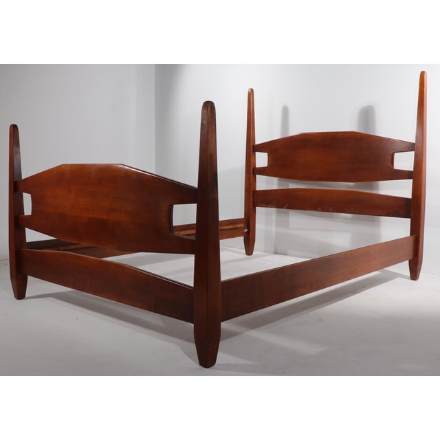 Wood Full Size Cushman Maple Bed Attributed to Herman DeVries For Sale - Image 7 of 11