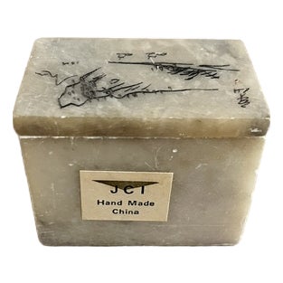 Vintage Chinese Stone Trinket Box For Sale