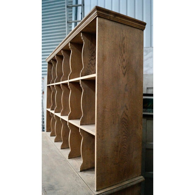 Late 19th Century Victorain Country Kitchen Washed Oak Pigeon Hole Cabinet, 1880s For Sale - Image 5 of 13