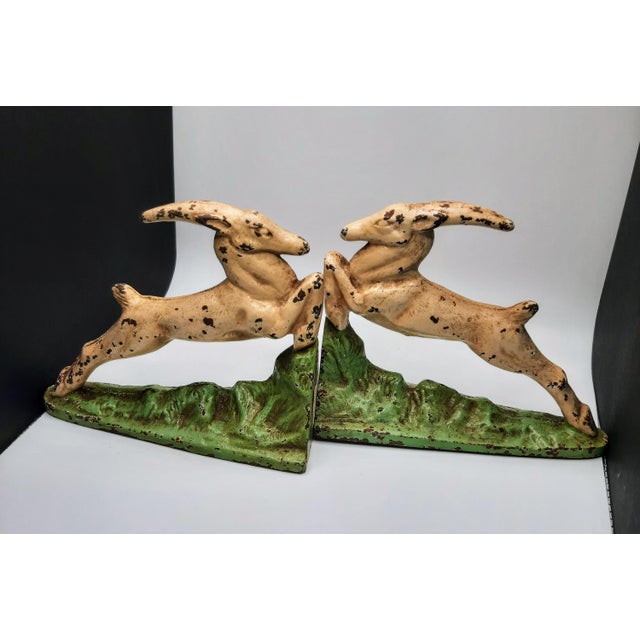 Hubley Cast Iron Leaping Gazelle Bookends For Sale - Image 13 of 13