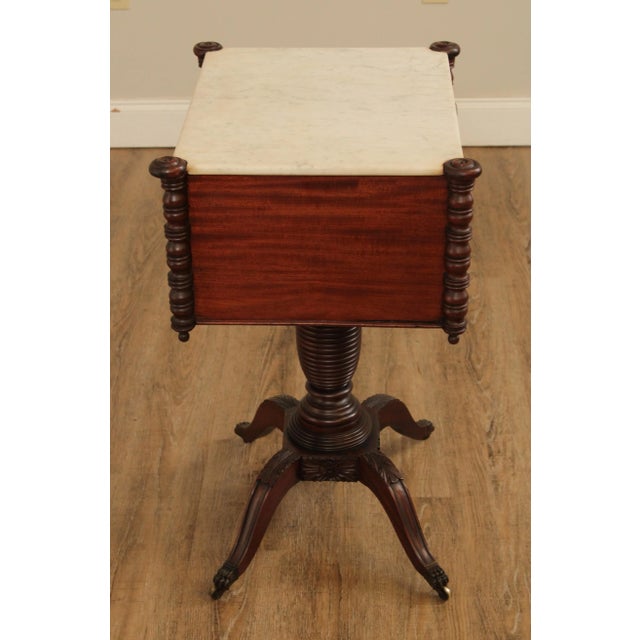 Antique American Federal Period Mahogany Philadelphia Marble Top Work Table For Sale - Image 11 of 13