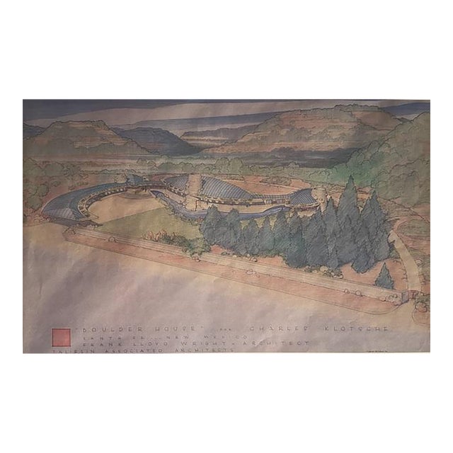 Frank Lloyd Wright, Boulder House for Charles Klotsche, Santa Fe, Special Copyrighted and Licensed Poster, 1991 For Sale