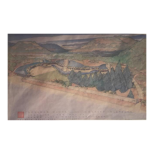 Frank Lloyd Wright, Boulder House for Charles Klotsche, Santa Fe, Special Copyrighted and Licensed Poster, 1991