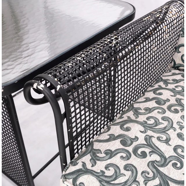 5 pcs Mid Century Modern Glider Chair Sofa Loveseat & Two Side End Tables Iron For Sale - Image 6 of 13