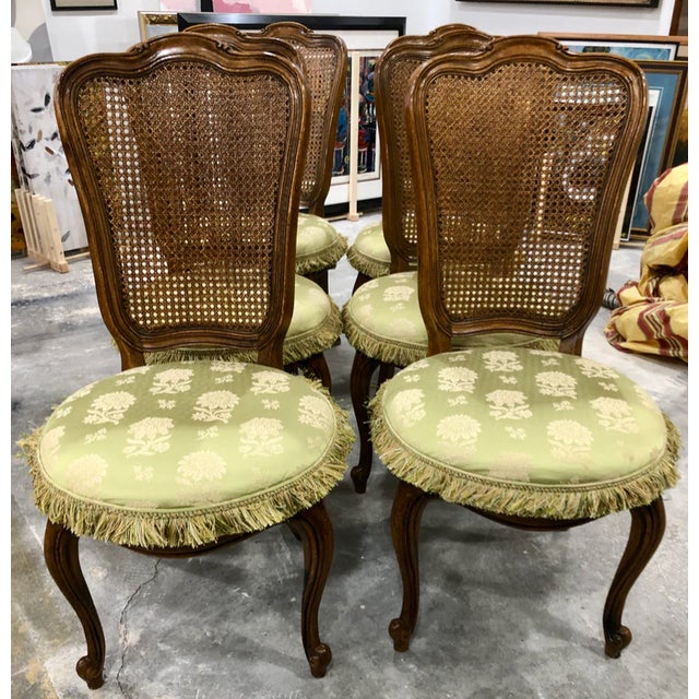 Vintage Thomasville French Provincial Cane Back Dining Chairs Set of