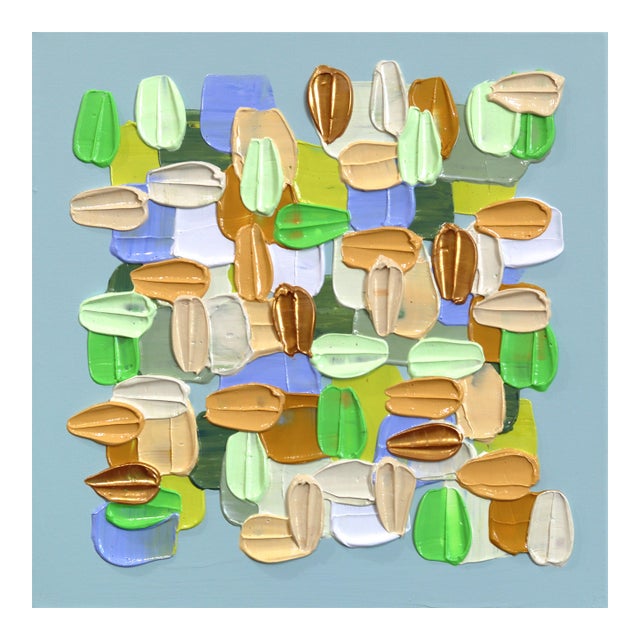 Thread - Impasto Color Drenched Textural Thick Acrylic Paint Abstract Original Artwork by Shiri Phillips For Sale