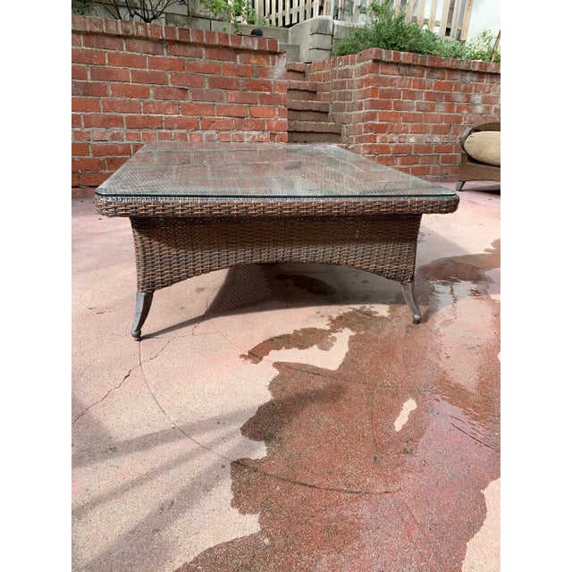 1990s Outdoor Woven Vinyl Coffee Table For Sale - Image 5 of 9