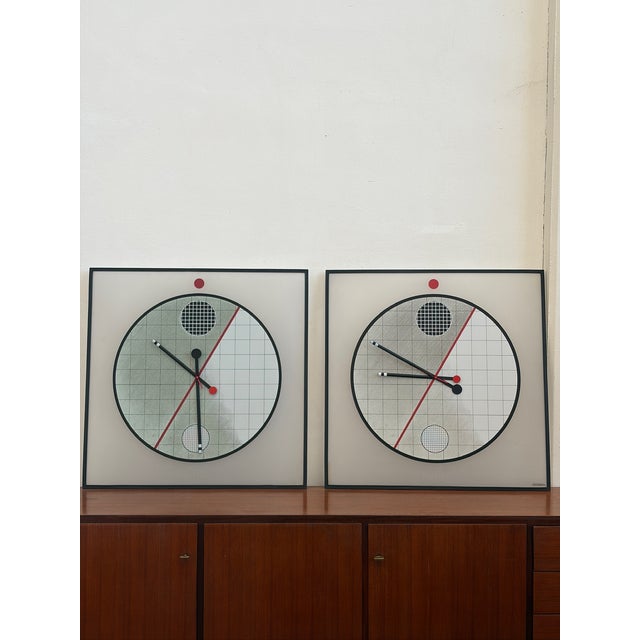 Wall Clocks by Kurt B. Delbanco for Acerbis, 1980s, Set of 2 For Sale - Image 14 of 14