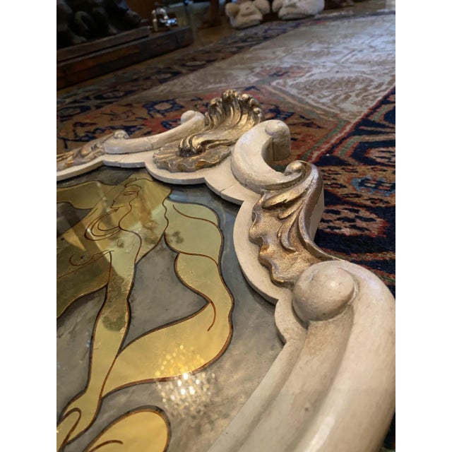 Early 20th Century Maison Jansen Verre églomisé French Style Mid Century Carved Gilt Mirror For Sale - Image 9 of 11