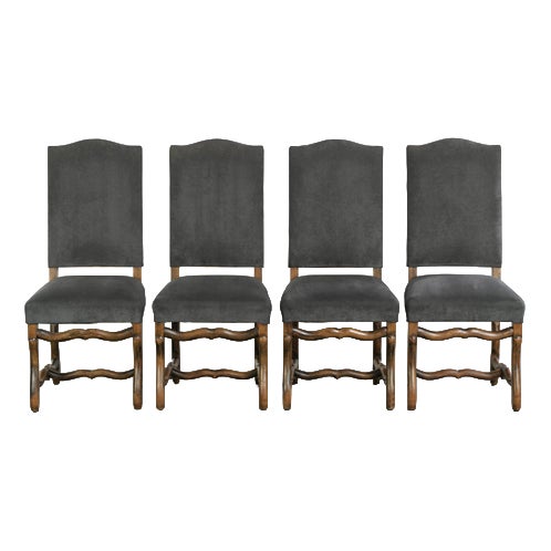 Late 19th Century Os De Mouton Dining Chairs with Fabric Seats, Set of 41 For Sale