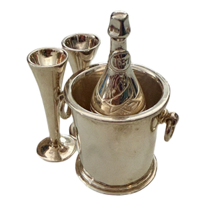 Tiffany & Co. Miniature Sterling Silver Champagne Service for Two