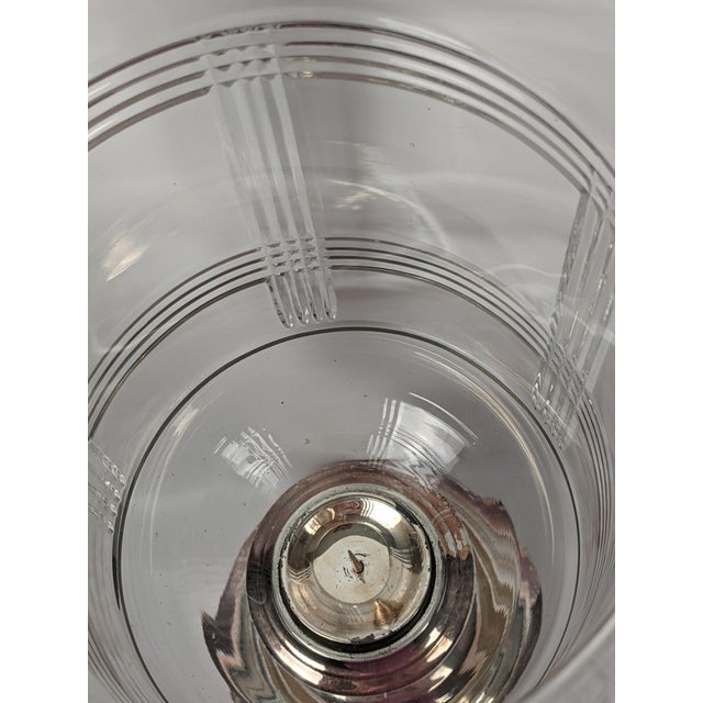 Ralph Lauren Home Silver-Tone Metal & Cut-Pattern Glass Hurricane Candle Holder For Sale - Image 11 of 13